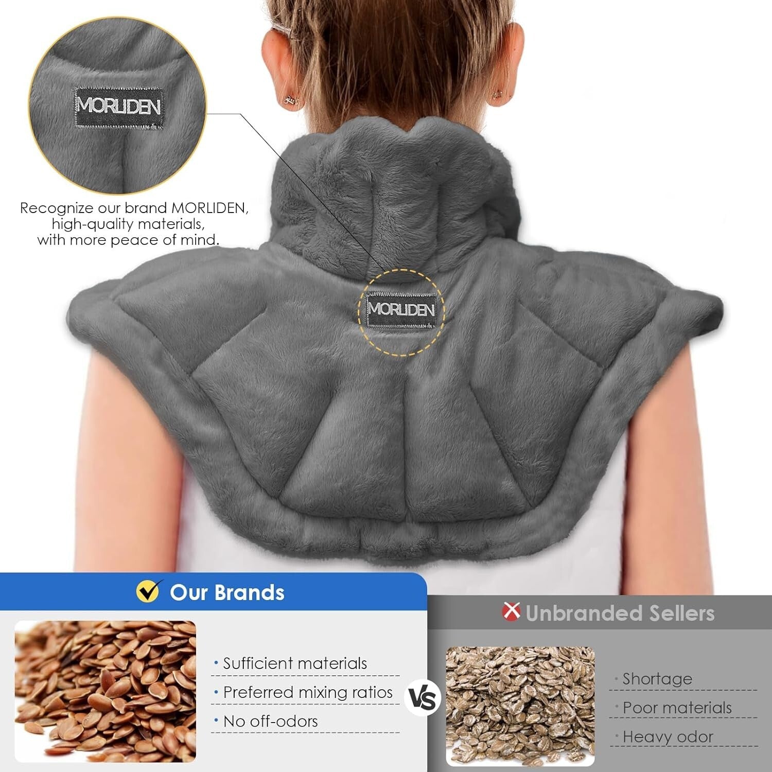 All-Natural Microwavable Heating Pad for Neck & Shoulders - Stress Relief Aid