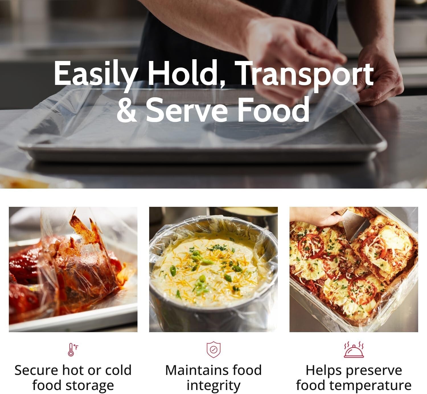 Efficient Cleanup with 100 Count Clear Pan Liners - Commercial Kitchen Must-Have