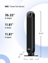 Load image into Gallery viewer, Portable 36-Inch Tower Fan with 25ft/s Airflow - Ideal for Bedroom &amp; Living Room