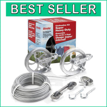 Load image into Gallery viewer, Energy-Saving 150ft Outdoor Clothesline Kit - PVC Coated Steel Wire with Pulleys