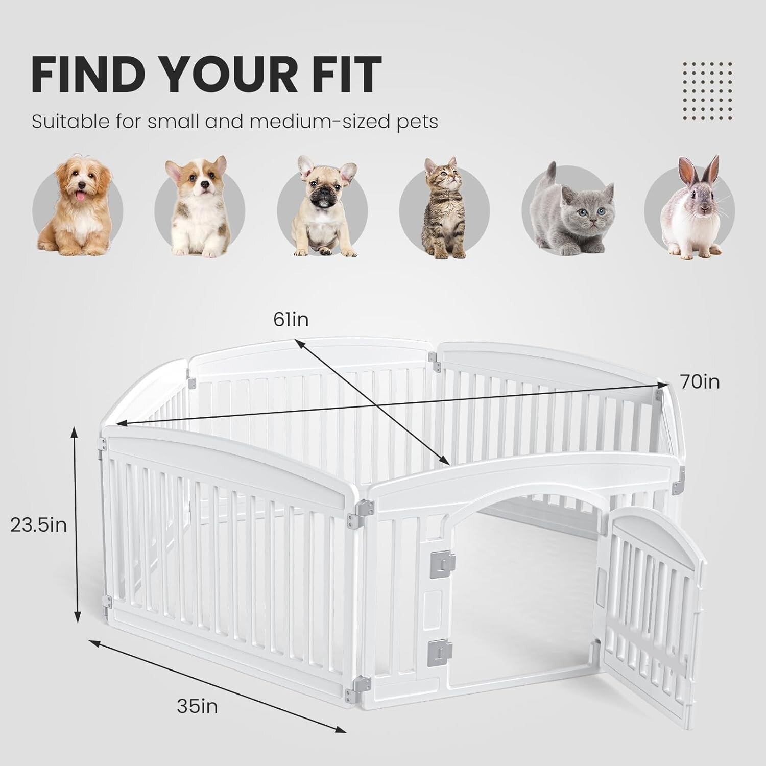 Durable 24" Dog Playpen - Safe & Easy to Clean for Small to Medium Dogs