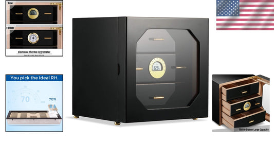 Luxury Cigar Storage Cabinet with Digital Hygrometer - Preserve Your Collection