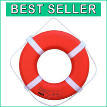 Load image into Gallery viewer, Safety-First 24" Orange Life Ring with Web Straps - Ideal for Boating Adventures