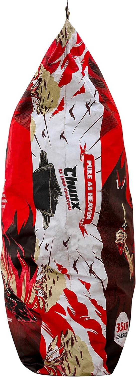 100% Natural Hardwood Lump Charcoal - 35LB Ultra-Dense for Superior Burn