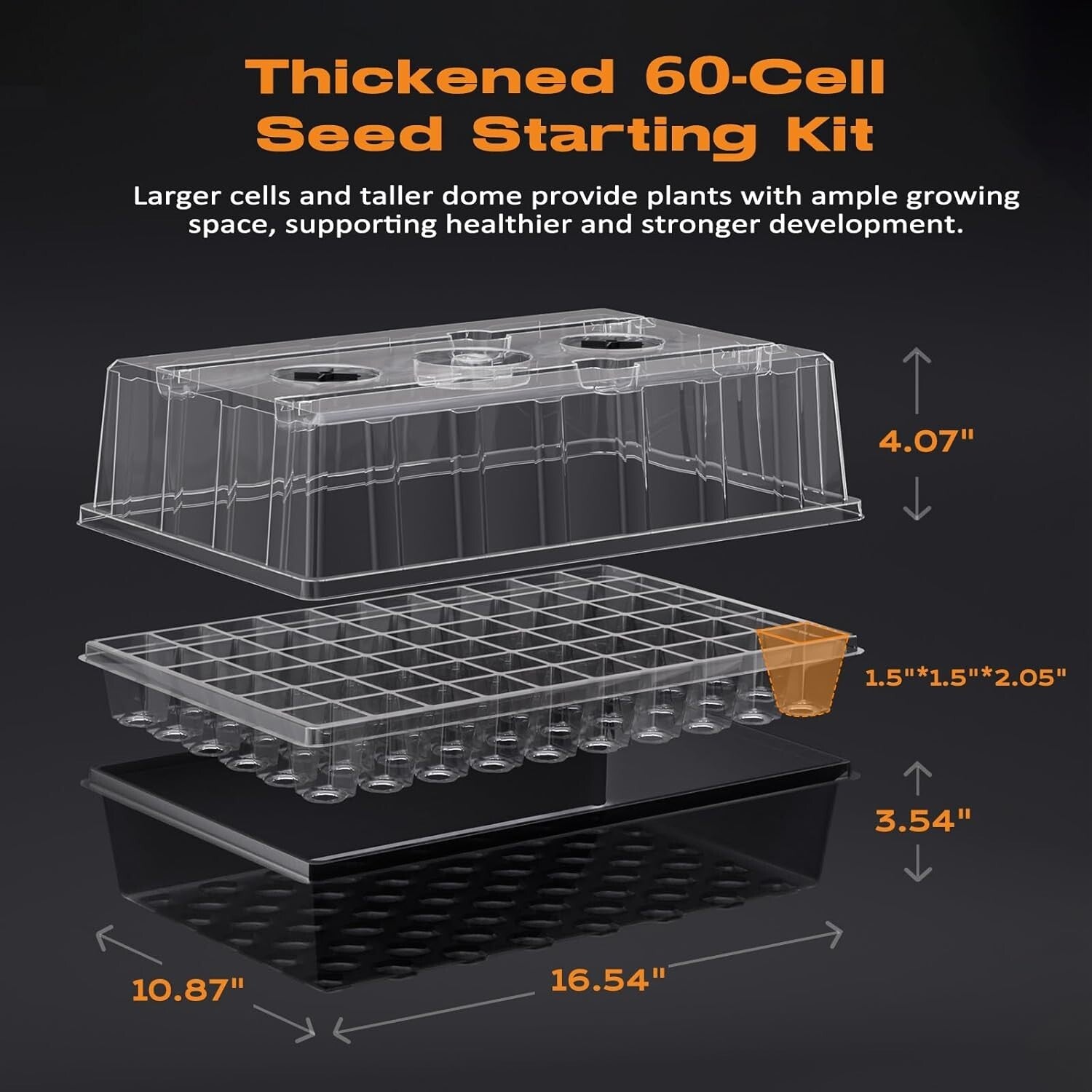 120-Cell Self-Watering Seed Starter Tray with Grow Light - Indoor Gardening Kit