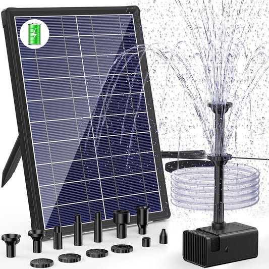 Easy-Setup Solar Fountain Kit with 5FT Tubing for Ponds and Water Features