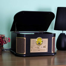 Load image into Gallery viewer, Classic Style All-in-One Turntable: Bluetooth, CD/Cassette Player &amp; MP3 Encoding