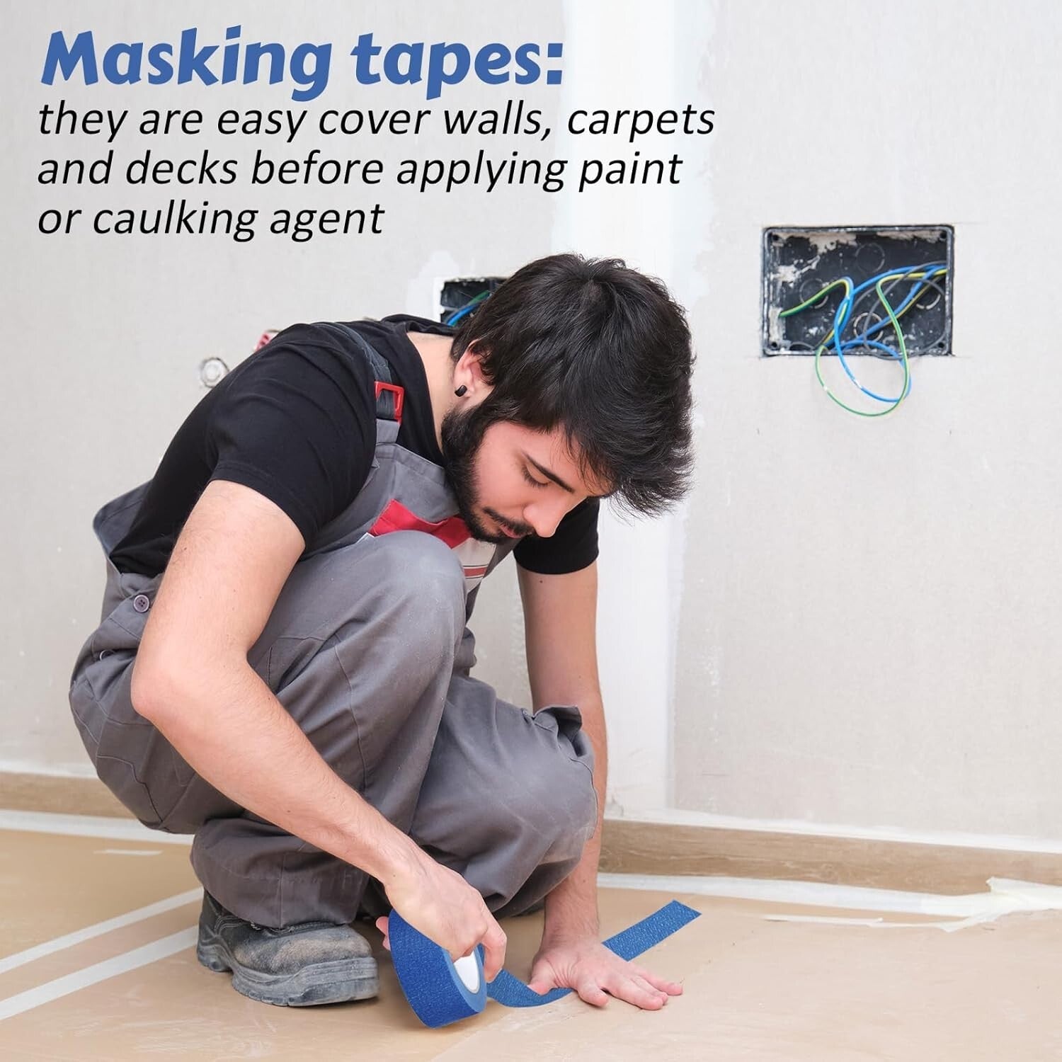Multi-Surface 36 Roll Blue Painters Tape - 2-Inch Wide, Long Lasting & Reliable