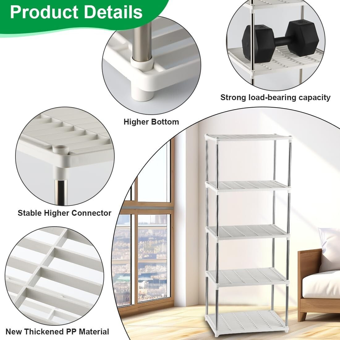 Compact 5-Tier Greenhouse Seedling Storage Rack - Easy Assembly & Versatile Use