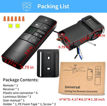 Load image into Gallery viewer, Universal 3-Speed Ceiling Fan Remote Control Kit with Thermostatic Feature