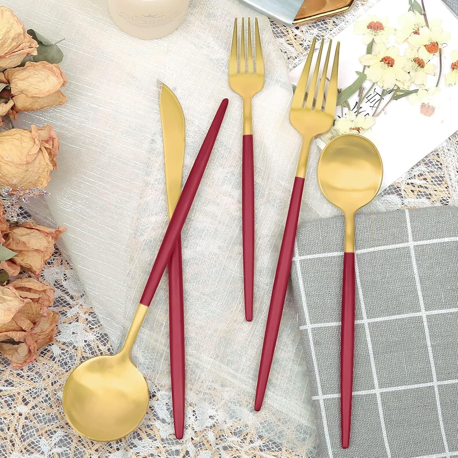 Durable 30-Piece Flatware Set in Satin Finish - Perfect for Any Dining Occasion