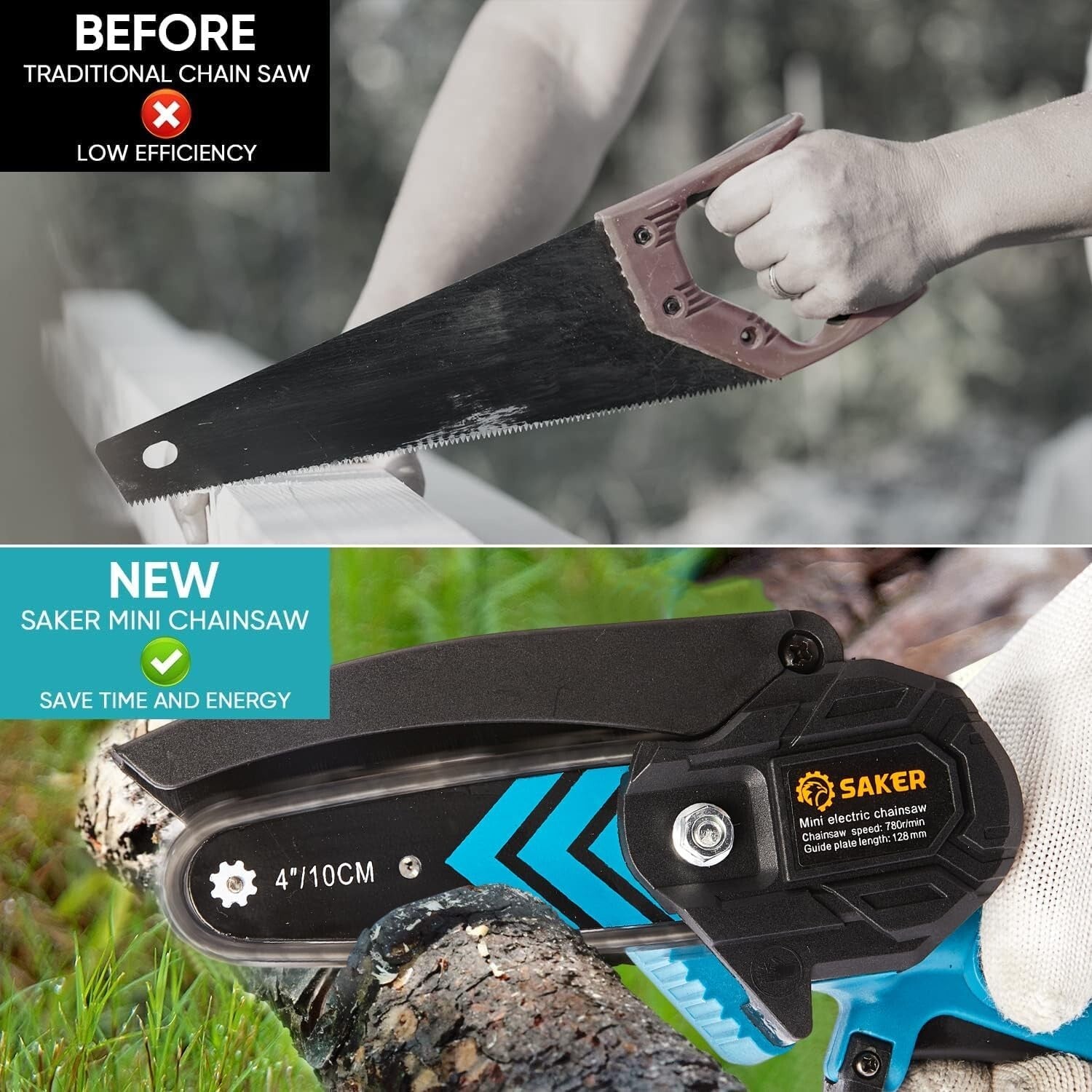 Lightweight Mini Chainsaw - Cordless Electric Pruning Tool for Garden & Home