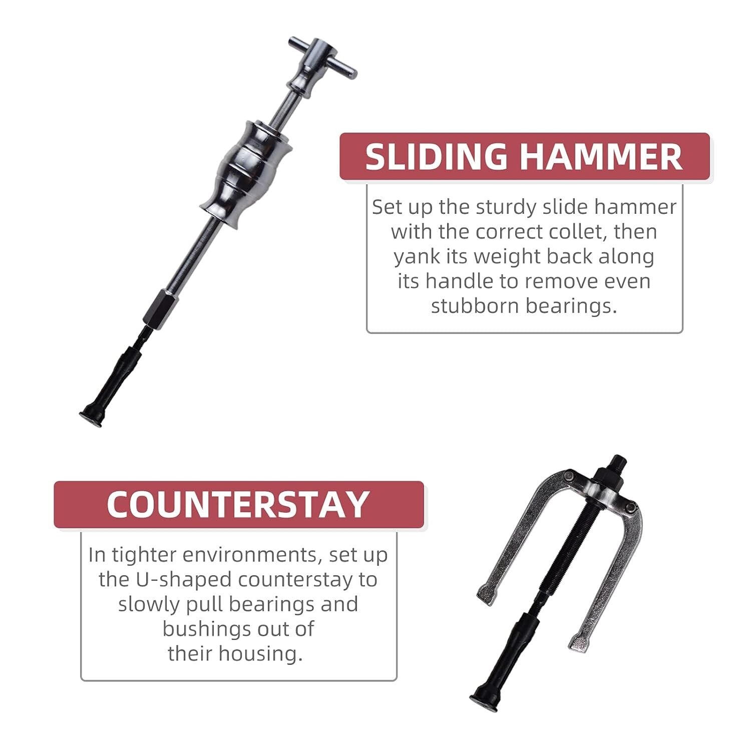 Chrome Molybdenum 16PCS Bearing Internal Extractor Tool Kit with Slide Hammer