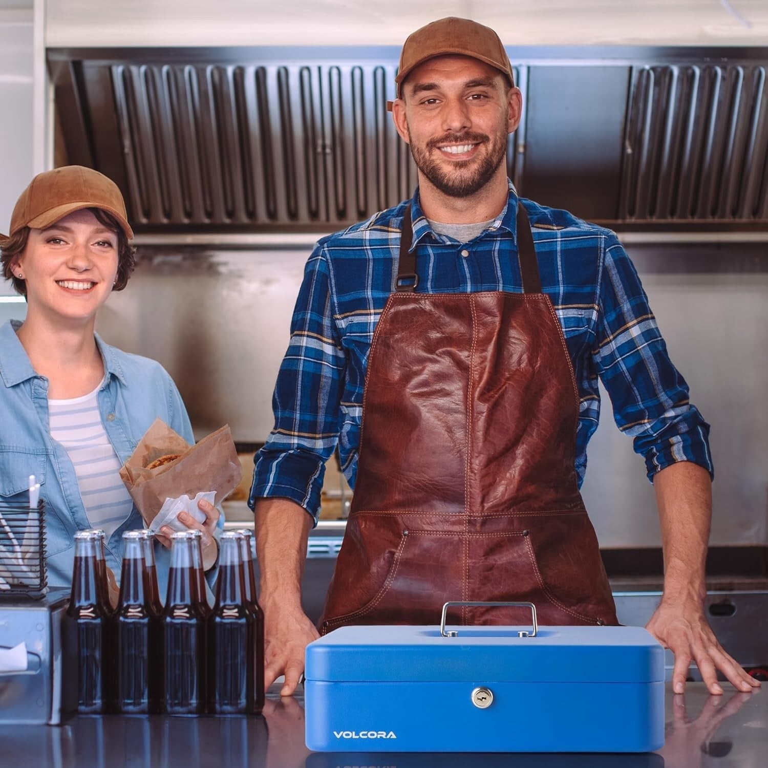 5-Compartment Cash Box with Heavy-Duty Lock - Ideal for Small Business Use