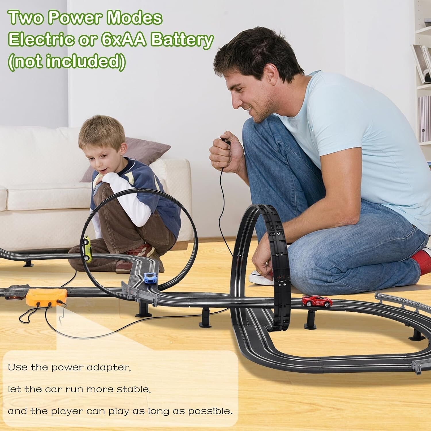 Complete Slot Car Racing Set with 23ft Track, 4 Cars & Competitive Lap Counters