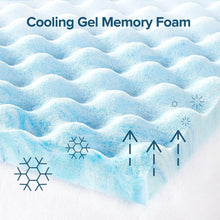 Load image into Gallery viewer, King Size Plush Cooling Gel Mattress Topper with Airflow Design – 1.5 Inches