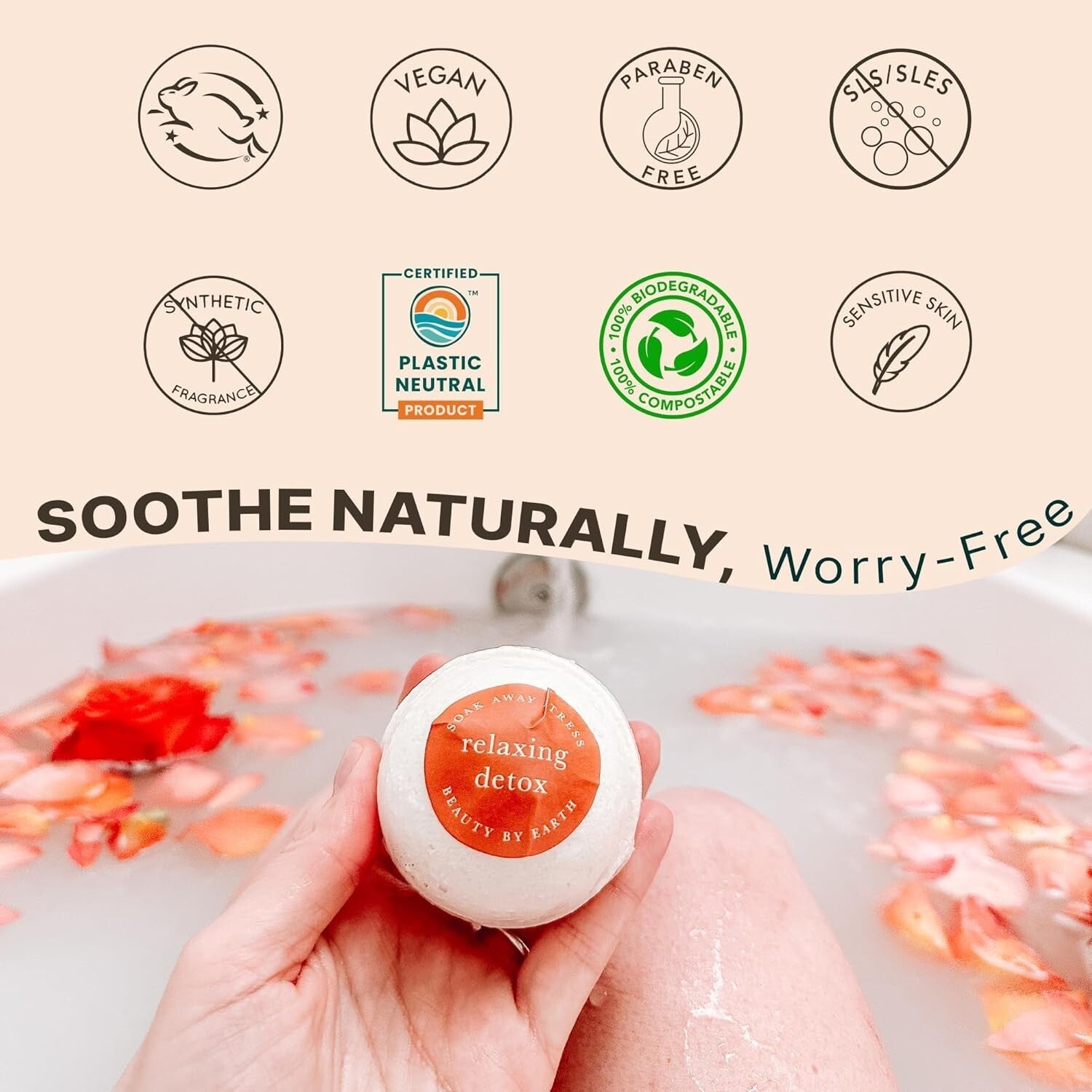 Handmade Relaxing Bath Bomb Gift Set - 6 Large Aromatic Bombs for Stress Relief