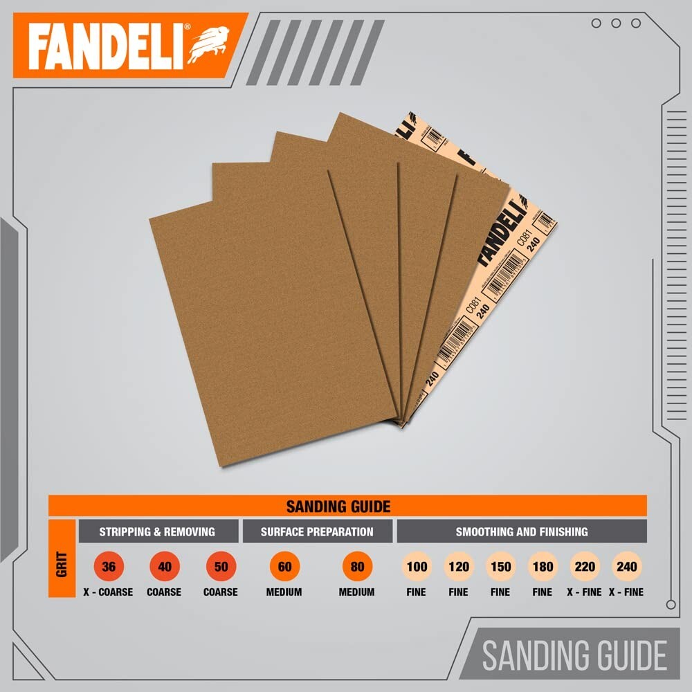 75 Sheets of 9'' x 11'' 220 Grit Sandpaper - Ideal for Hand and Orbital Sanding