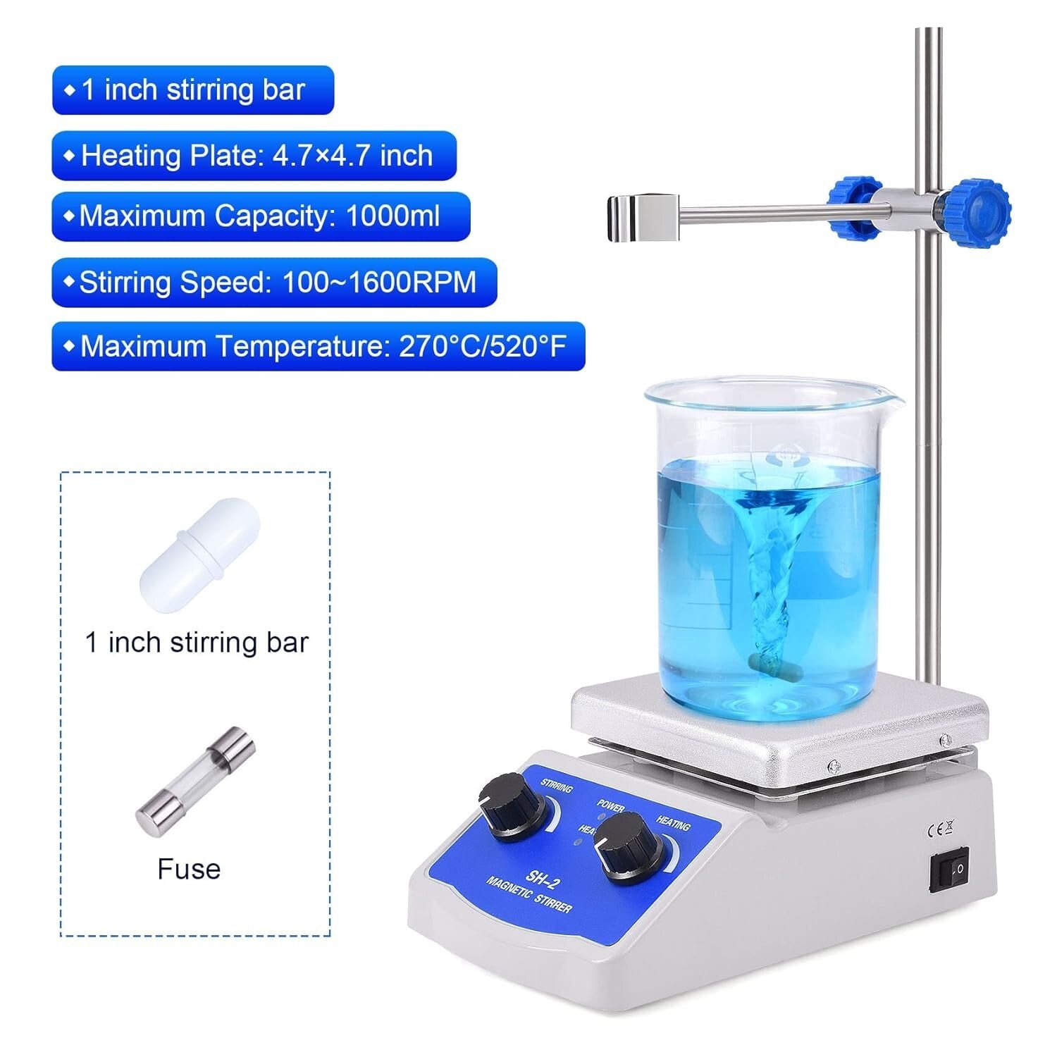 Versatile Magnetic Stirrer Hot Plate - Perfect for Labs, Research & Education