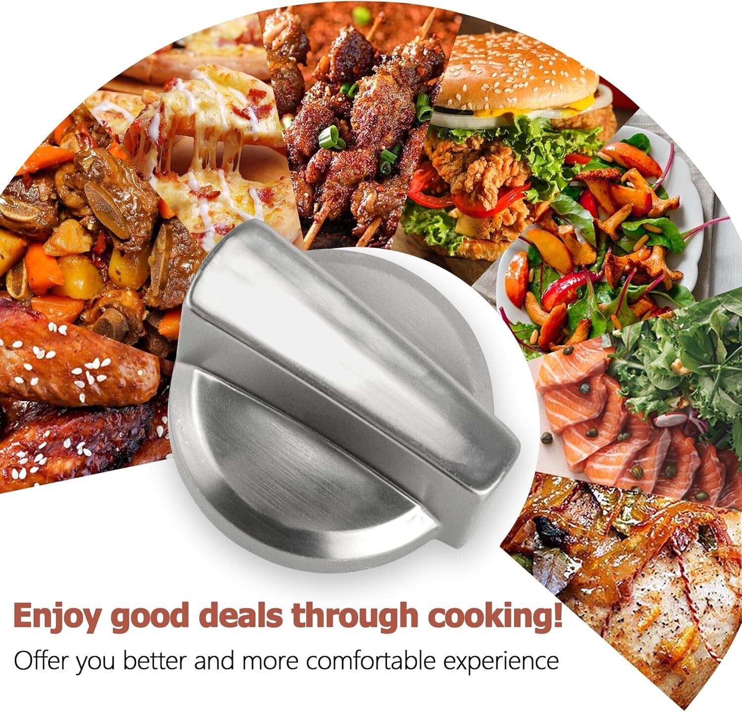 Durable 5-Pack Burner Control Knobs for GE, Kenmore & Hotpoint - Easy Install