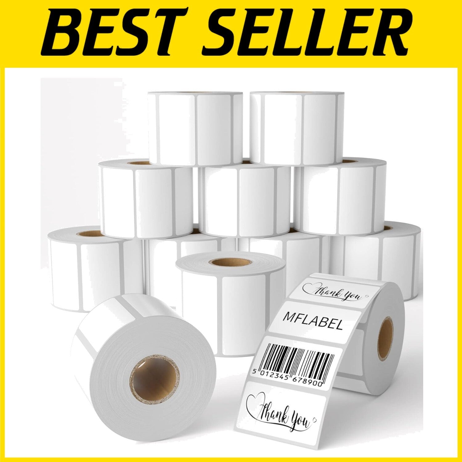 12 Rolls of Fade-Proof Thermal Labels for Shipping - 2.25'' x 1.25'' Rectangular