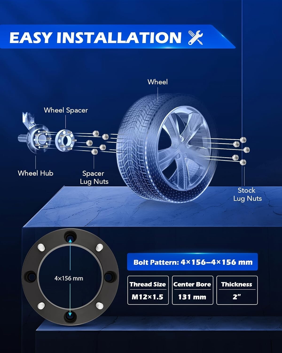 Corrosion-Resistant 2-Inch Wheel Spacers for Polaris RZR & Ranger - 4-Piece Set