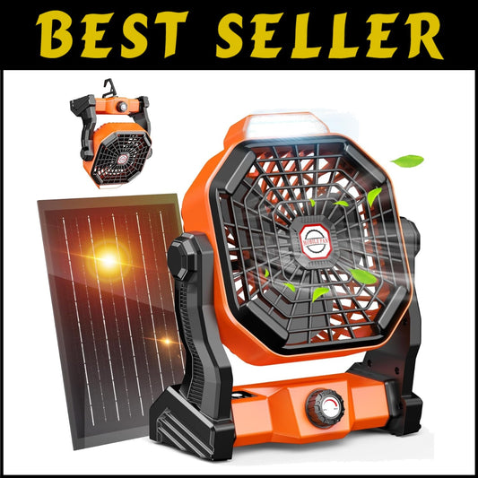 Portable 20000mAh Camping Fan & LED Light - Perfect for Outdoor Adventures