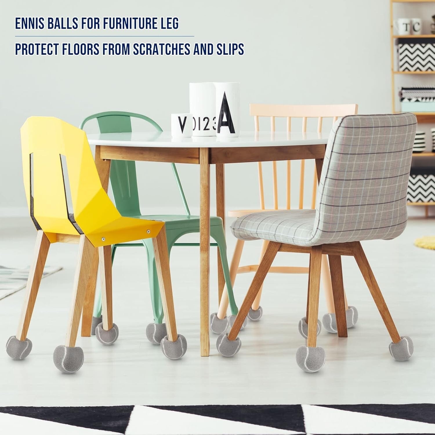 Durable Rubber Tennis Ball Foot Covers – 40 Pack for Stylish Home Protection