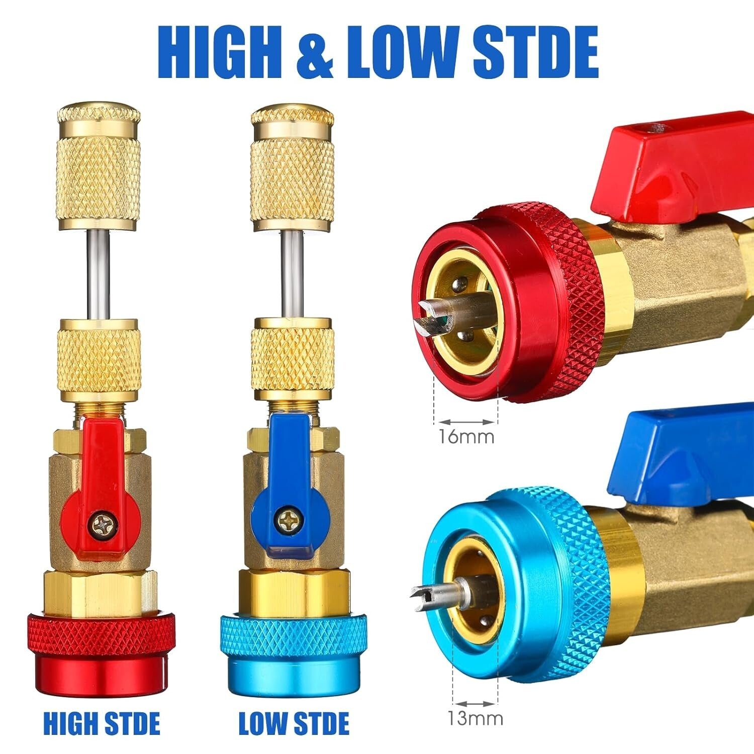 Durable 35-Piece Air Conditioning Valve Core Tool Kit with O-Rings & Removers