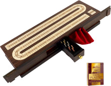 Load image into Gallery viewer, Elegant Cribbage Board Game Set with Integrated Card Storage &amp; Compact Design