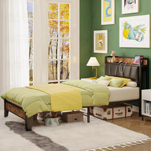 Load image into Gallery viewer, Sturdy Twin XL Bed Frame - Storage Headboard with USB Outlets for Modern Living