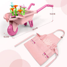 Load image into Gallery viewer, Colorful Kids Gardening Toys - 16-Piece Set with Wheelbarrow &amp; Learning Tools