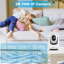 Load image into Gallery viewer, Enhanced 2K Indoor Security Camera - Smart Alerts and 24/7 Monitoring - 2 Pack