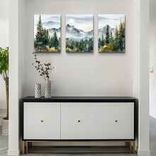 Load image into Gallery viewer, Set of 3 Framed Canvas Art Prints - Abstract Mountain Landscapes for Walls