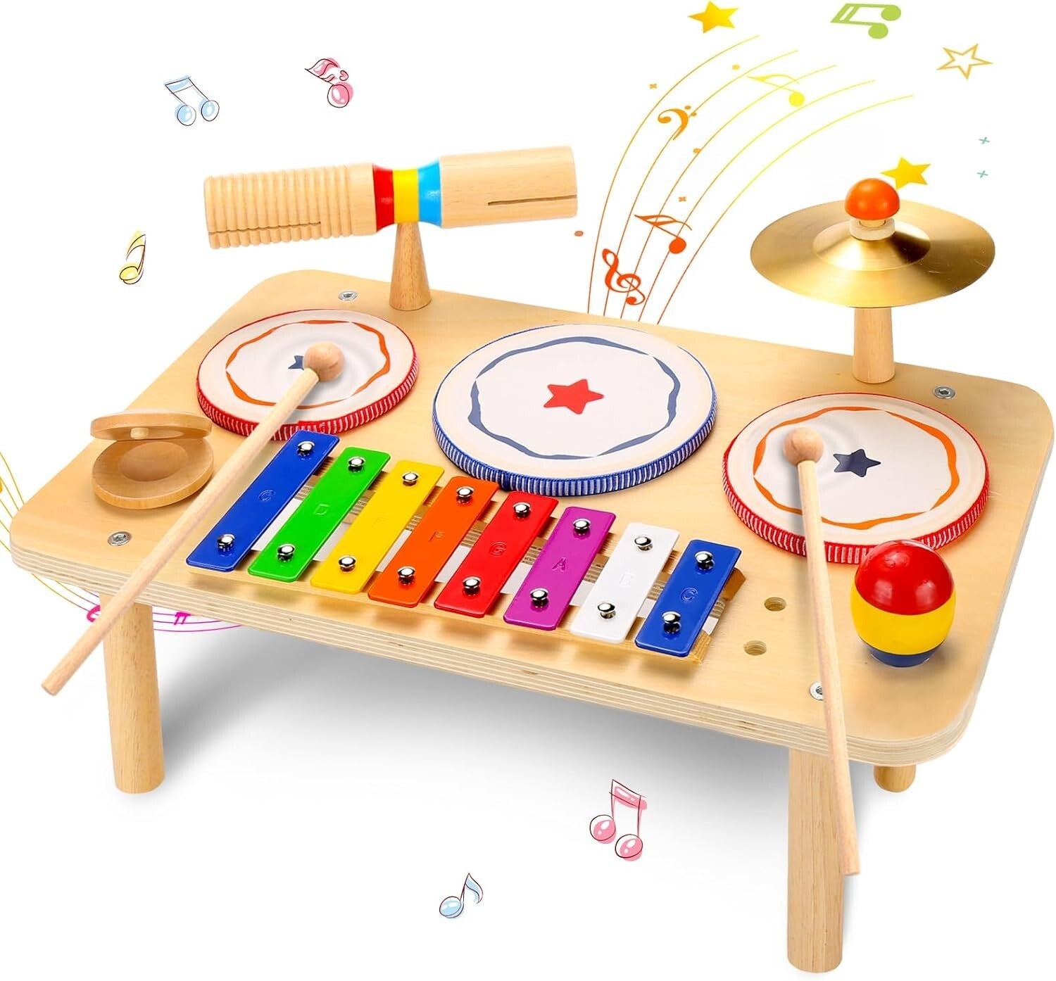 Perfect Gift 9 in 1 Kids Drum Set - Educational Musical Instruments for Toddlers