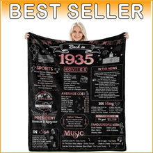 Load image into Gallery viewer, Charming 90th Birthday Throw Blanket - Rose Color, Ideal Keepsake for Her