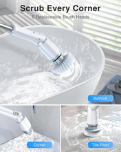 Load image into Gallery viewer, Powerful Cordless Spin Scrubber with 3 Lengths &amp; 5 Brush Heads for Easy Cleaning