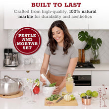 Load image into Gallery viewer, Luxurious 3.5-Cup Marble Mortar and Pestle Set for Effortless Flavor Extraction