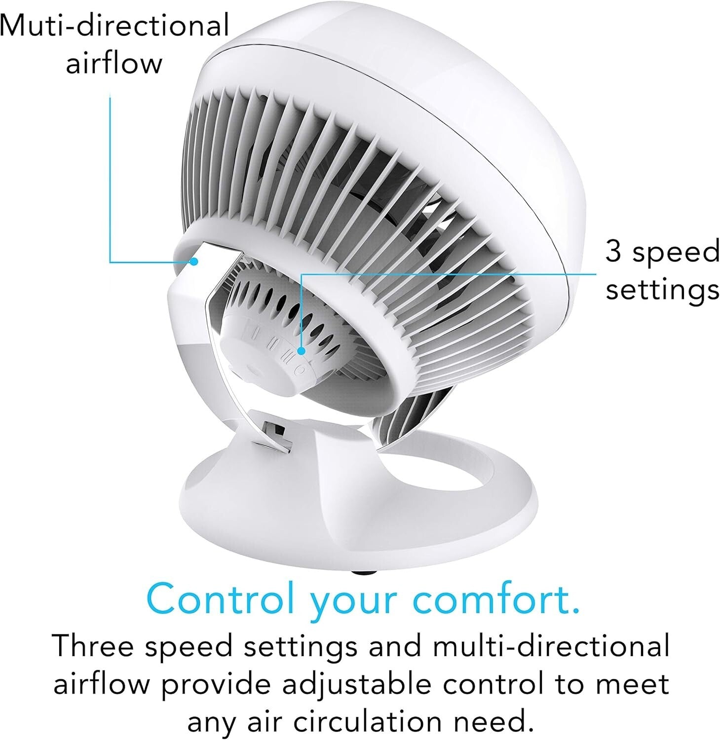 Premium White Air Circulator with Tilt Function – Ideal for Bedrooms & Offices