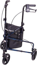 Load image into Gallery viewer, Maneuverable Trio Walker for Seniors - Adjustable Handles and Quick Collapse
