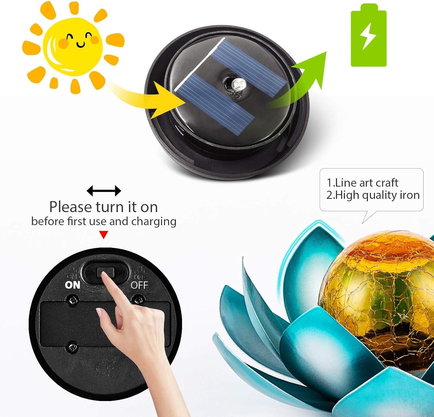 Charming Solar Lotus Garden Lights - 2-Pack Waterproof Tabletop Decoration