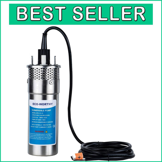 Stainless Steel 12V Submersible Pump with 230ft Max Lift - Ideal for Livestock