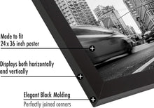 Load image into Gallery viewer, Wide Molding 24x36 Black Frame for Vertical/Horizontal Display - Modern Chic