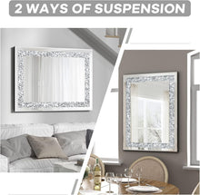 Load image into Gallery viewer, Elegant 28 x 20 Wall-Mounted Mirror - Crystal Bling for Any Decor Style