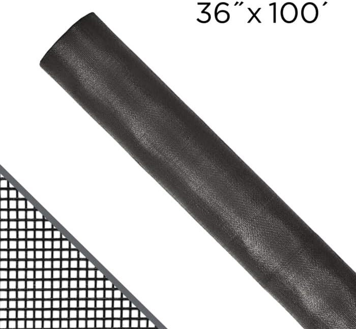 DIY Charcoal Fiberglass Bug Screen Replacement - 36" x 100' Roll by Saint-Gobain