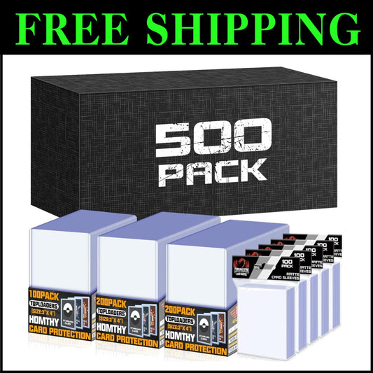 Durable Hard Plastic Toploaders - 1000 Clear Sleeves for Standard Trading Cards