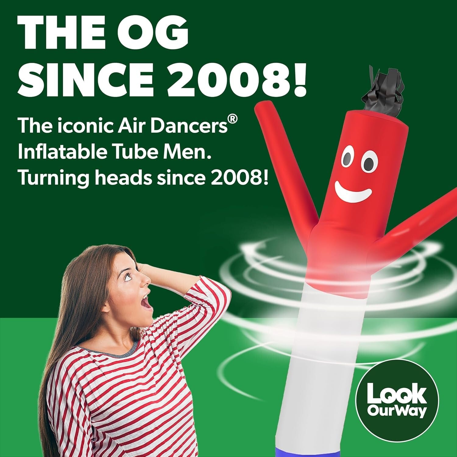 Red/White/Blue Inflatable Tube Guy - 7ft Air Dancer for 4th Of July Celebrations