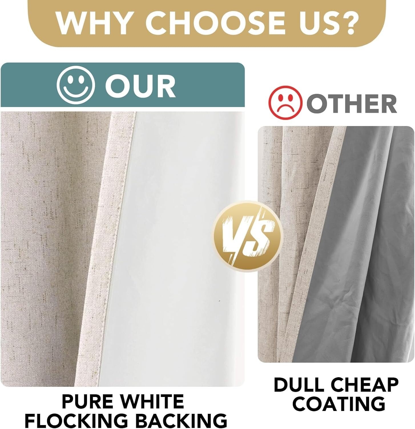 Natural Linen Blackout Drapes - Elegant Thermal Insulated Panels (Pack of 2)