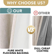 Load image into Gallery viewer, Natural Linen Blackout Drapes - Elegant Thermal Insulated Panels (Pack of 2)