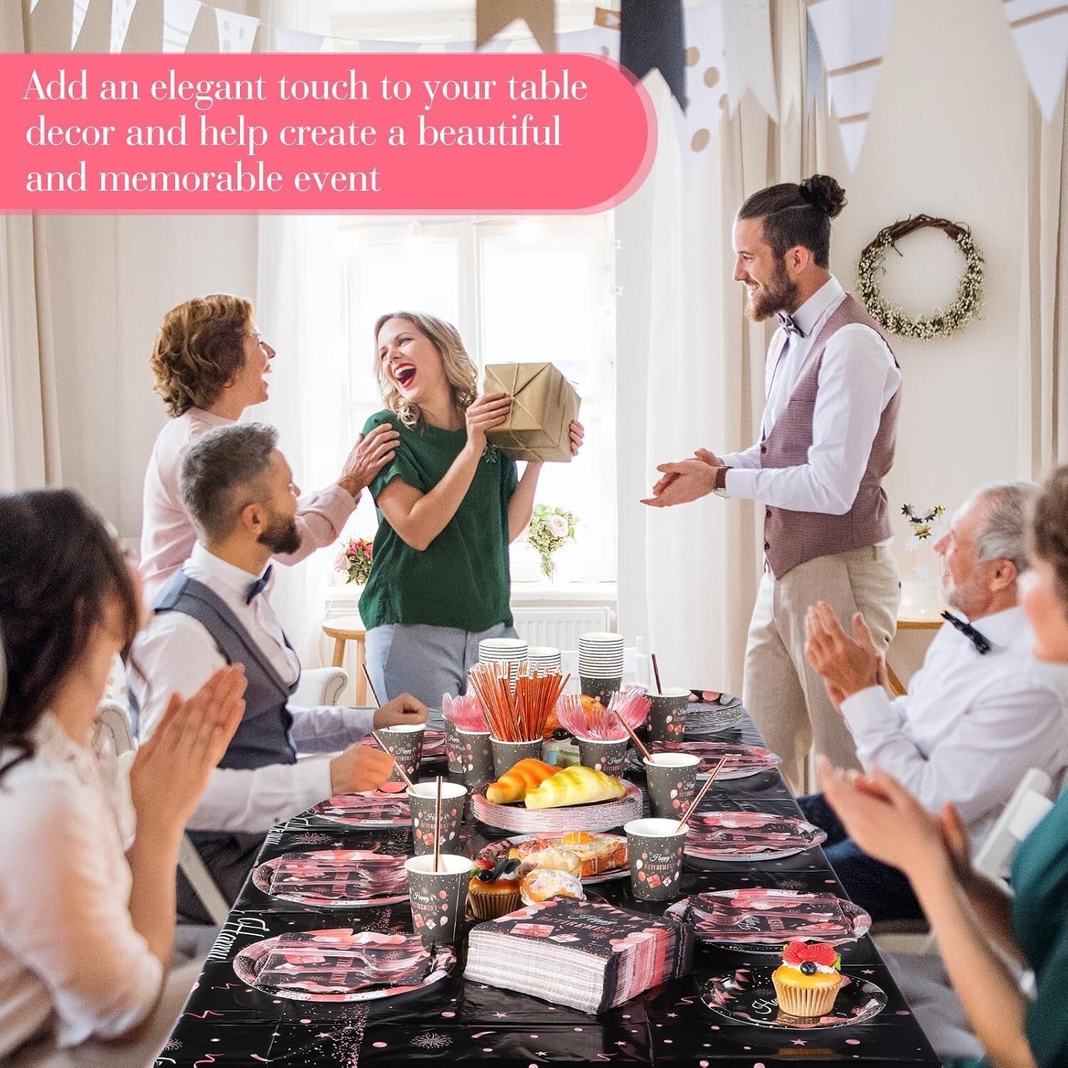 Sophisticated 452-Piece Rose Gold Party Supplies: Celebrate Retirement in Style